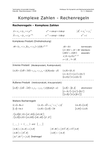 Komplexe Zahlen - Rechenregeln