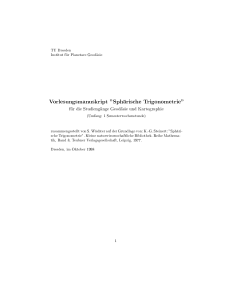 Vorlesungsmanuskript "sphöarische Trigonometrie"