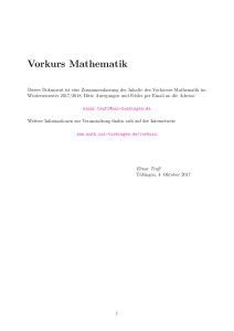 Vorkurs Mathematik