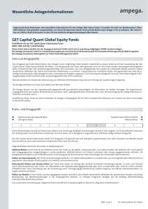 Wesentliche Anlegerinformationen GET Capital Quant Global Equity