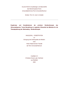 Ergebnisse und Komplikationen der primären Strahlentherapie des