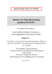 Dossier zur Nutzenbewertung gemäß § 35a SGB V