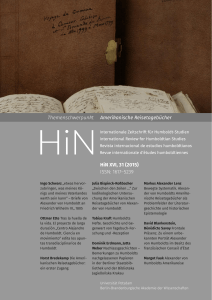 HiN : Alexander von Humboldt im Netz [XVI, 31 (2015)]