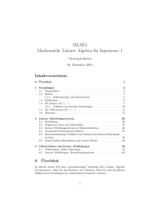 MLAE1 Mathematik: Lineare Algebra für Ingenieure 1