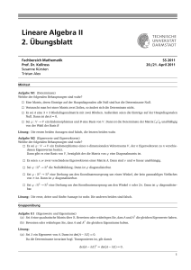 Lineare Algebra II 2. Übungsblatt