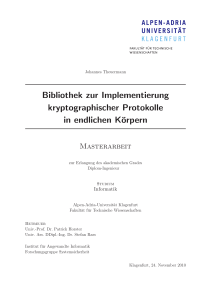 Bibliothek zur Implementierung kryptographischer Protokolle in