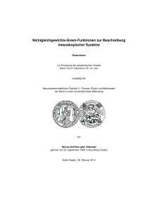 Nichtgleichgewichts-Green-Funktionen zur Beschreibung