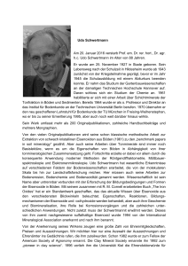Udo Schwertmann Am 20. Januar 2016 verstarb Prof. em. Dr. rer