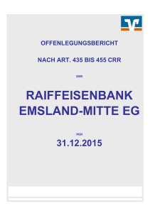 Offenlegungsbericht 2015 - Raiffeisenbank Emsland