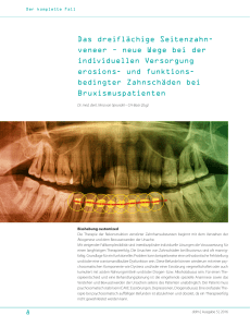 Das dreiflächige Seitenzahn- veneer – neue Wege bei der