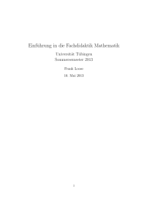 Einführung in die Fachdidaktik Mathematik