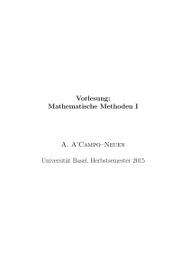 Vorlesung: Mathematische Methoden I A. A