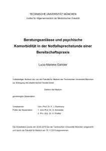 Beratungsanlässe und psychische Komorbidität in der