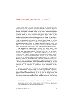 Märkte beschleunigen Ende der Lockerung