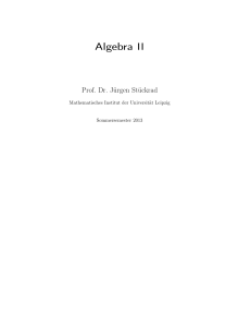 Algebra II - Mathematisches Institut