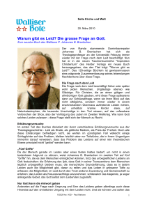 Warum gibt es Leid? Die grosse Frage an Gott.