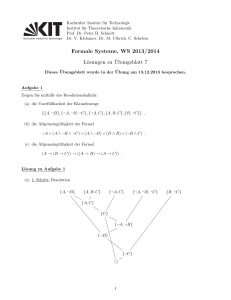 Formale Systeme, WS 2013/2014 Lösungen zu ¨Ubungsblatt 7