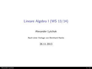 Lineare Algebra I (WS 13/14)