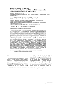 Neue Versuche zur Synthese von Pd(0)- und Pt(0