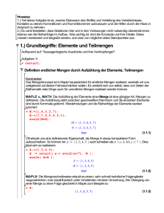 1.) Grundbegriffe: Elemente und Teilmengen