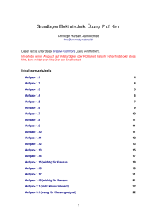 Grundlagen Elektrotechnik, Übung, Prof. Kern