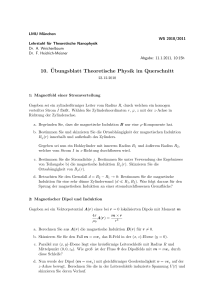 10.¨Ubungsblatt Theoretische Physik im Querschnitt