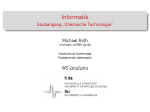 Informatik - Studiengang "Chemische Technologie" - fbi.h