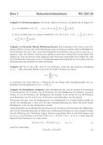 Blatt 3 Wahrscheinlichkeitstheorie WS 2007/08
