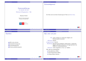 Datenmodellierung Acknowledgments Überblick