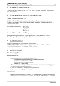 GAMMAGARD S/D (Solvent/Detergent) Zusammenfassung