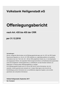 Offenlegungsbericht - Volksbank Heiligenstadt eG