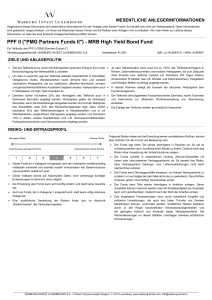 PPF II ("PMG Partners Funds II") - MRB High Yield - Warburg