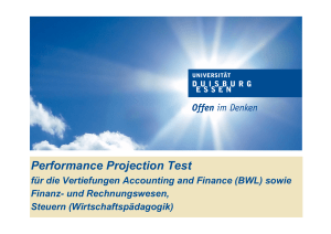 Performance Projection Test - Lehrstuhl für Rechnungswesen