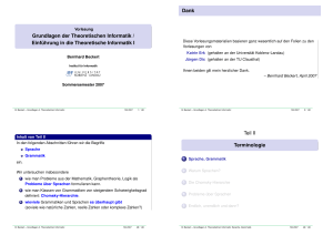 Vorlesung Grundlagen der Theoretischen Informatik / Einführung in