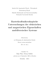 Rasterkraftmikroskopische Untersuchungen der elektrischen und