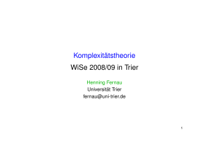 Komplexitätstheorie WiSe 2008/09 in Trier