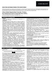 (der «Fonds») Ein Teilfonds der Chiron Funds ICAV