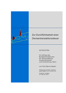 Zur Durchführbarkeit einer Devisentransaktionssteuer