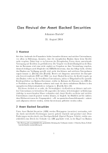 Das Revival der Asset Backed Securities