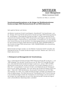 1 Frankfurt am Main, 5. Juli 2013 Verschmelzungsinformationen an