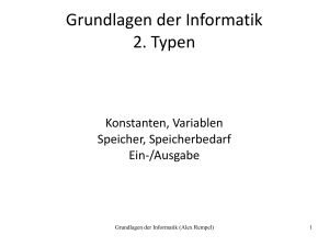 Grundlagen der Informatik 2. Typen - fbi.h