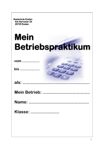 Mein Betriebspraktikum