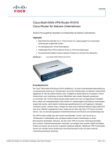 Cisco RV016 Multi WAN VPN Router (German)