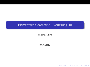 Elementare Geometrie Vorlesung 18