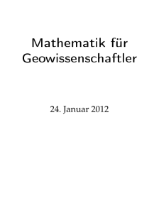 Mathematik für Geowissenschaftler