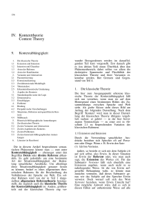 IV. Kontexttheorie Context Theory