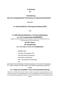 5. Nachtrag zur Vereinbarung über die vertragsärztliche Verordnung