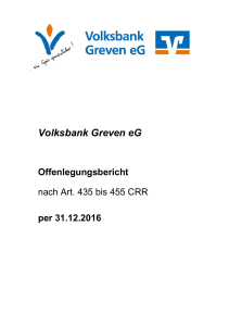 Offenlegungsbericht 2016 Volksbank Greven eG