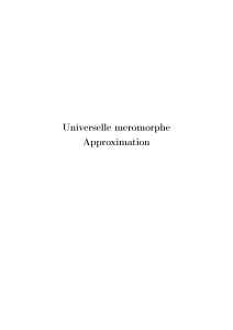 Universelle meromorphe Approximation