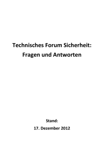 Technisches Forum Sicherheit: Fragen und Antworten